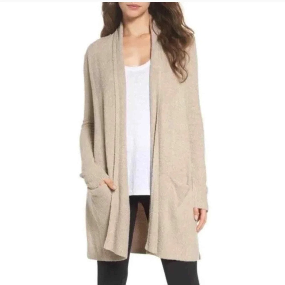 Barefoot Dreams CozyChic Lite Essential Long Cardigan Shawl Collar Large A011467